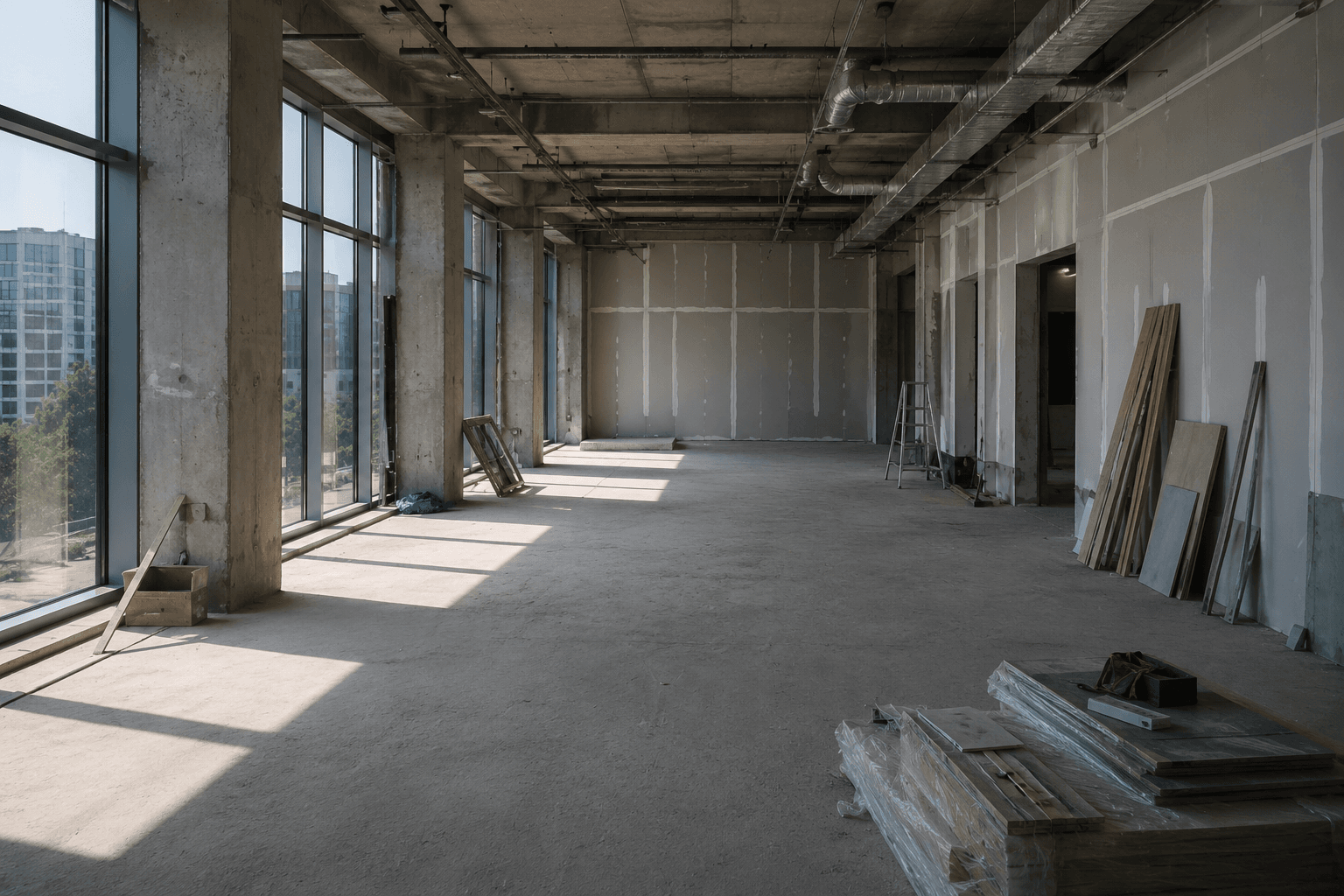 Aannemer en projectinrichting voor fitnessvloer